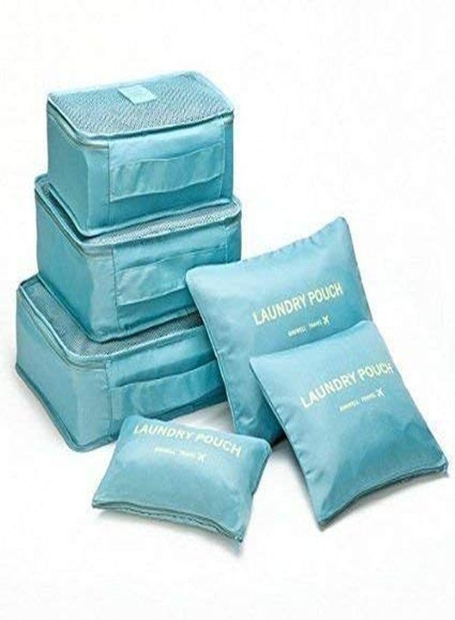 PIHARVA 6-in-1 Water-Resistant Travel Pouch Organizer Set - Multi-Functional Packing Cubes with Laundry Bag Secret Pouches for Undergarments, Clothes, Shoes Ideal Travel Storage Backpack